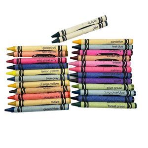 25 Retired and Hard To Find Crayola Crayon Collector Vintage Color Lot UNUSED